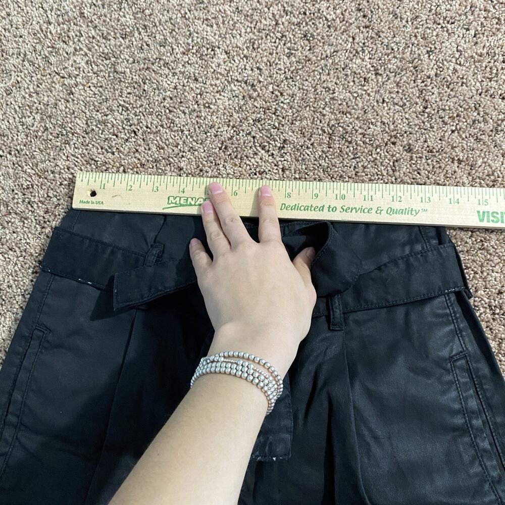DL1961 Black Susie‎ Paperbag High Rise Taper Pants Belted Size 25 - Picture 10 of 10